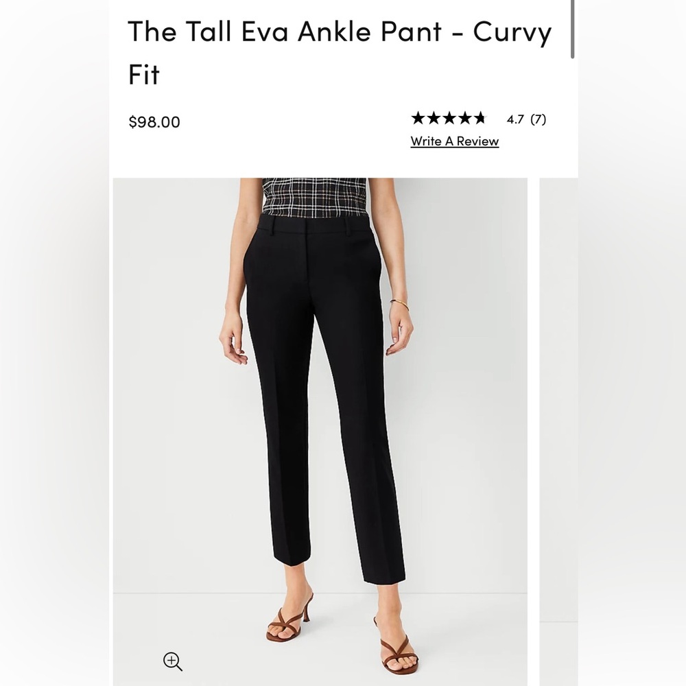Ann Taylor Tall Eva Ankle Pant - Curvy. Size 8 Tall.